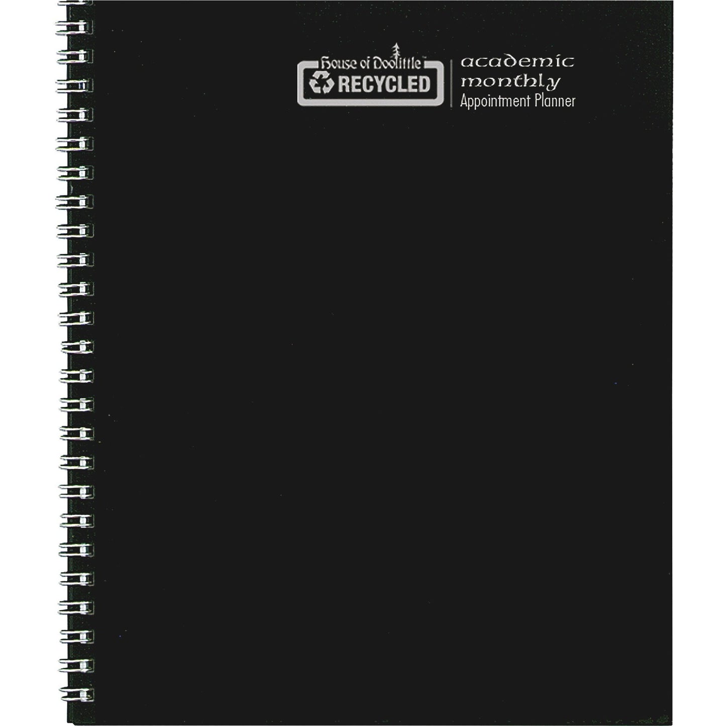 House of Doolittle Recycled Three-Hole Punched Wirebound Academic Monthly Planner, 11 x 8.5, Black Cover, 14-Month (July to Aug): 2024 to 2025 (26302)