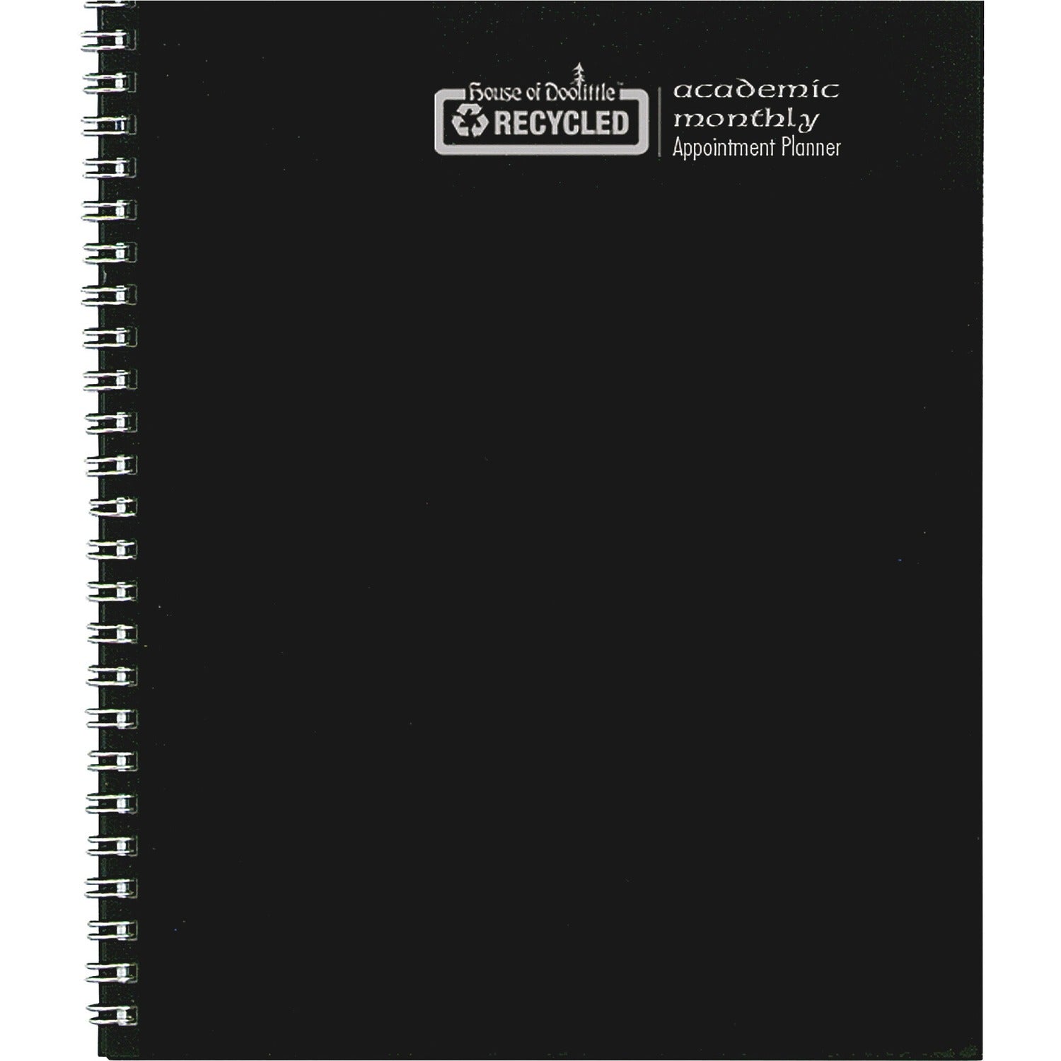 House of Doolittle Recycled Three-Hole Punched Wirebound Academic Monthly Planner, 11 x 8.5, Black Cover, 14-Month (July to Aug): 2024 to 2025 (26302)