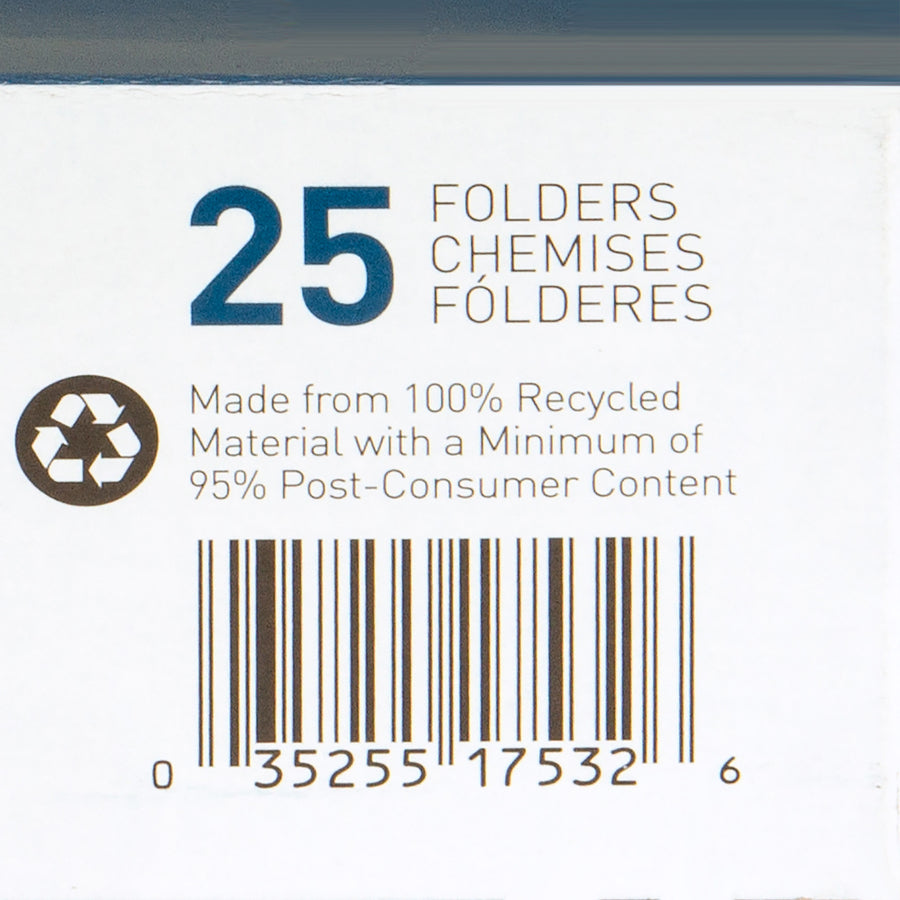 Business Source 1/3 Tab Cut Letter Recycled Hanging Folder (17532)
