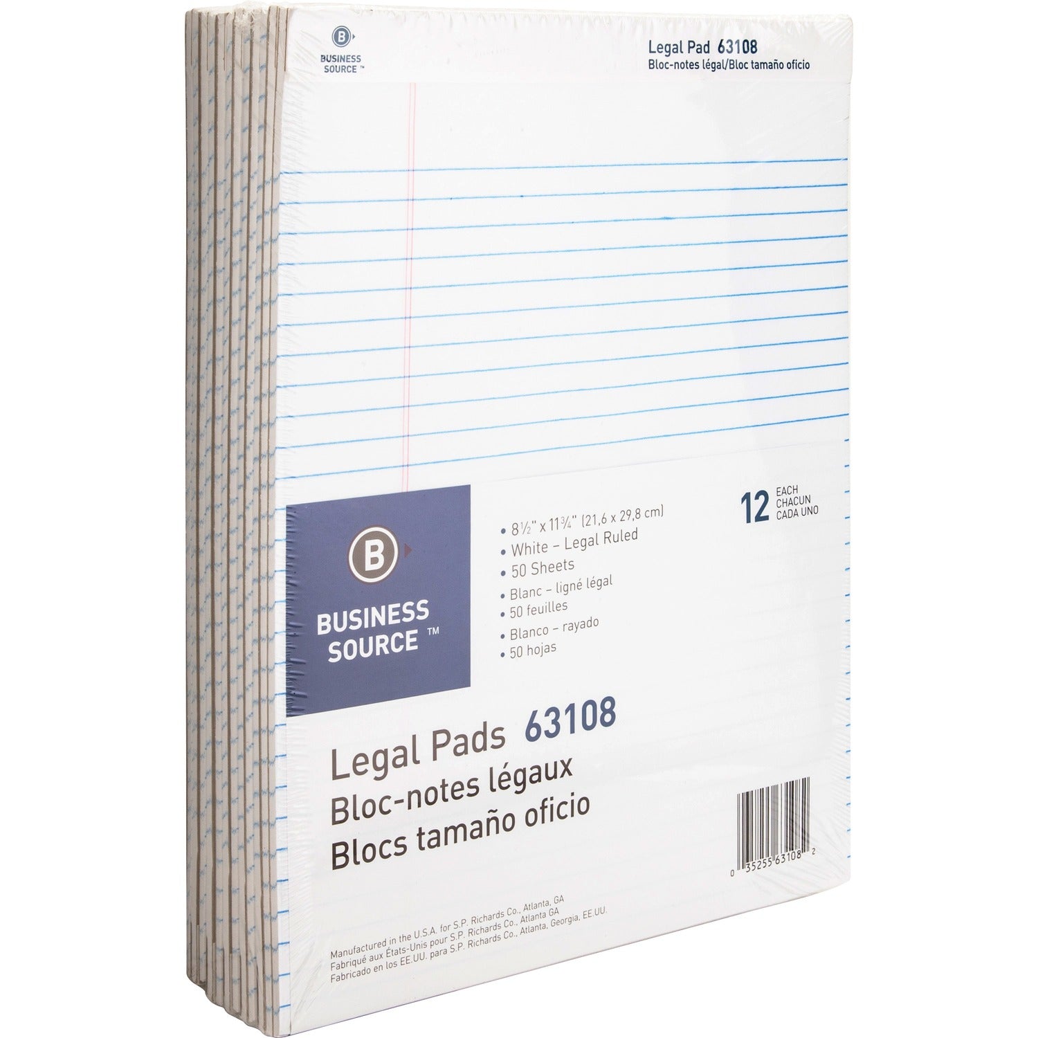 Business Source Micro-Perforated Legal Ruled Pads (63108)