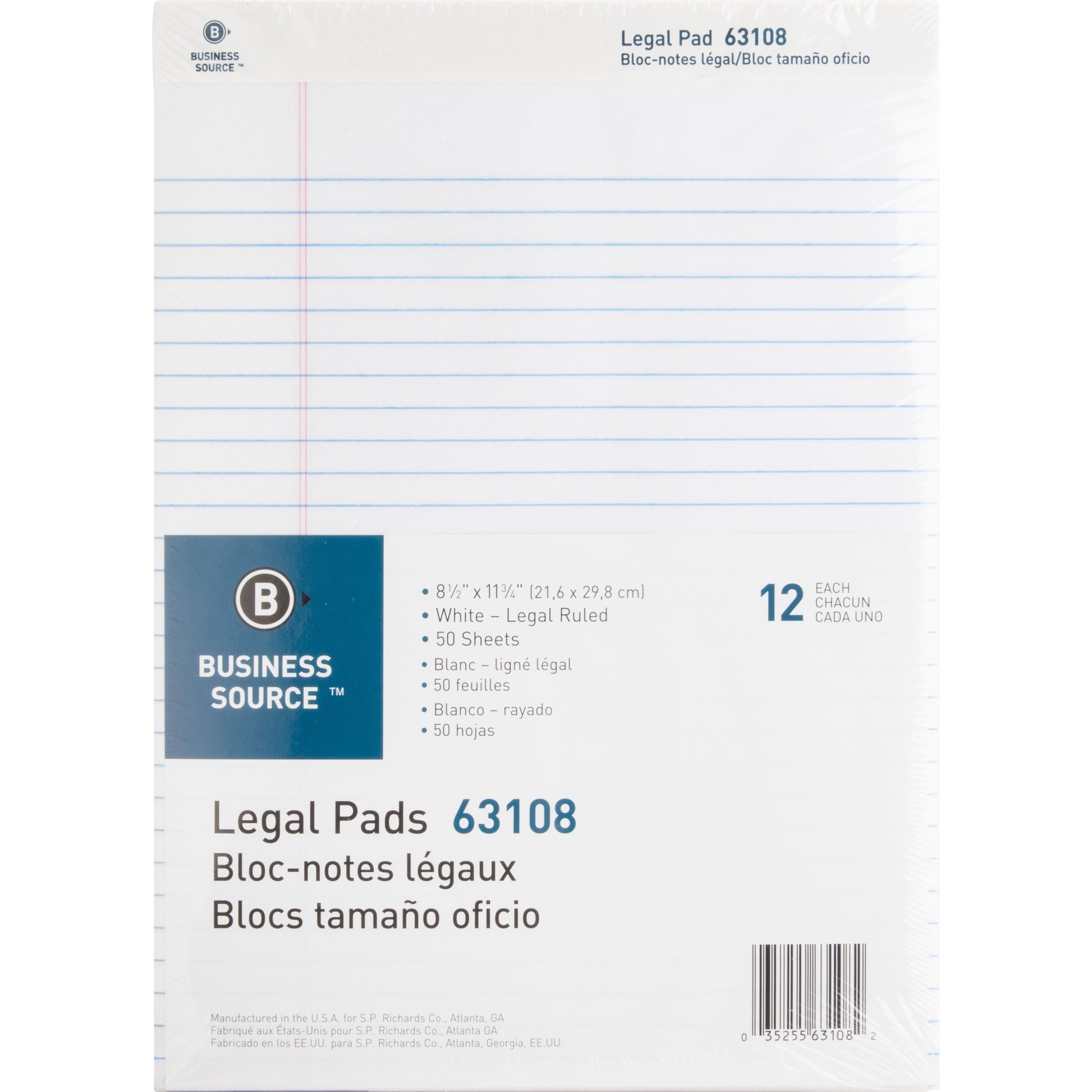 Business Source Micro-Perforated Legal Ruled Pads (63108)