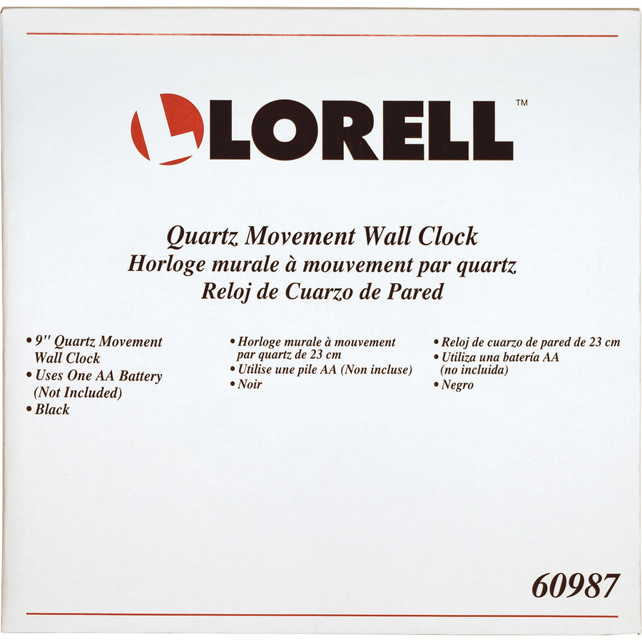 Lorell 9" Round Wall Clock (60987)