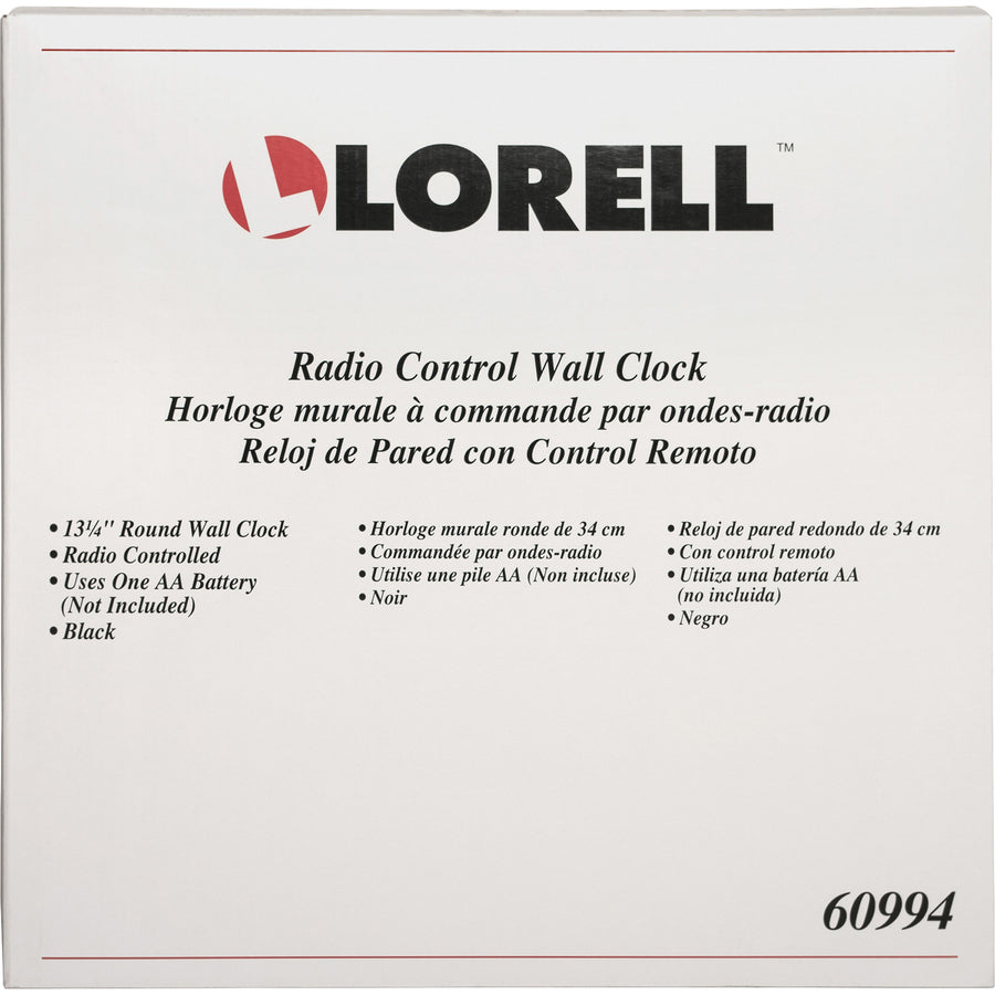 Lorell 13-1/4" Radio-Controlled Wall Clock (60994)