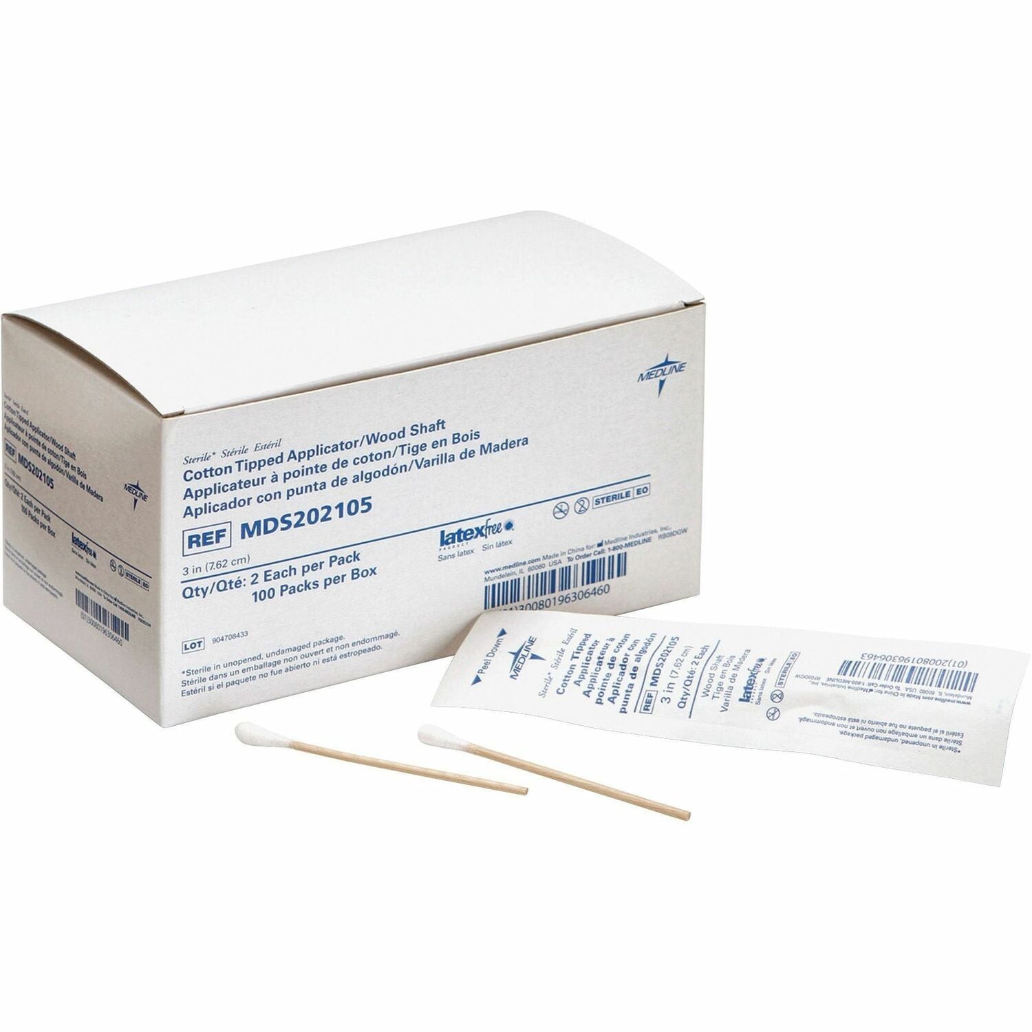 Medline Sterile Cotton-Tipped Applicators (MDS202105)