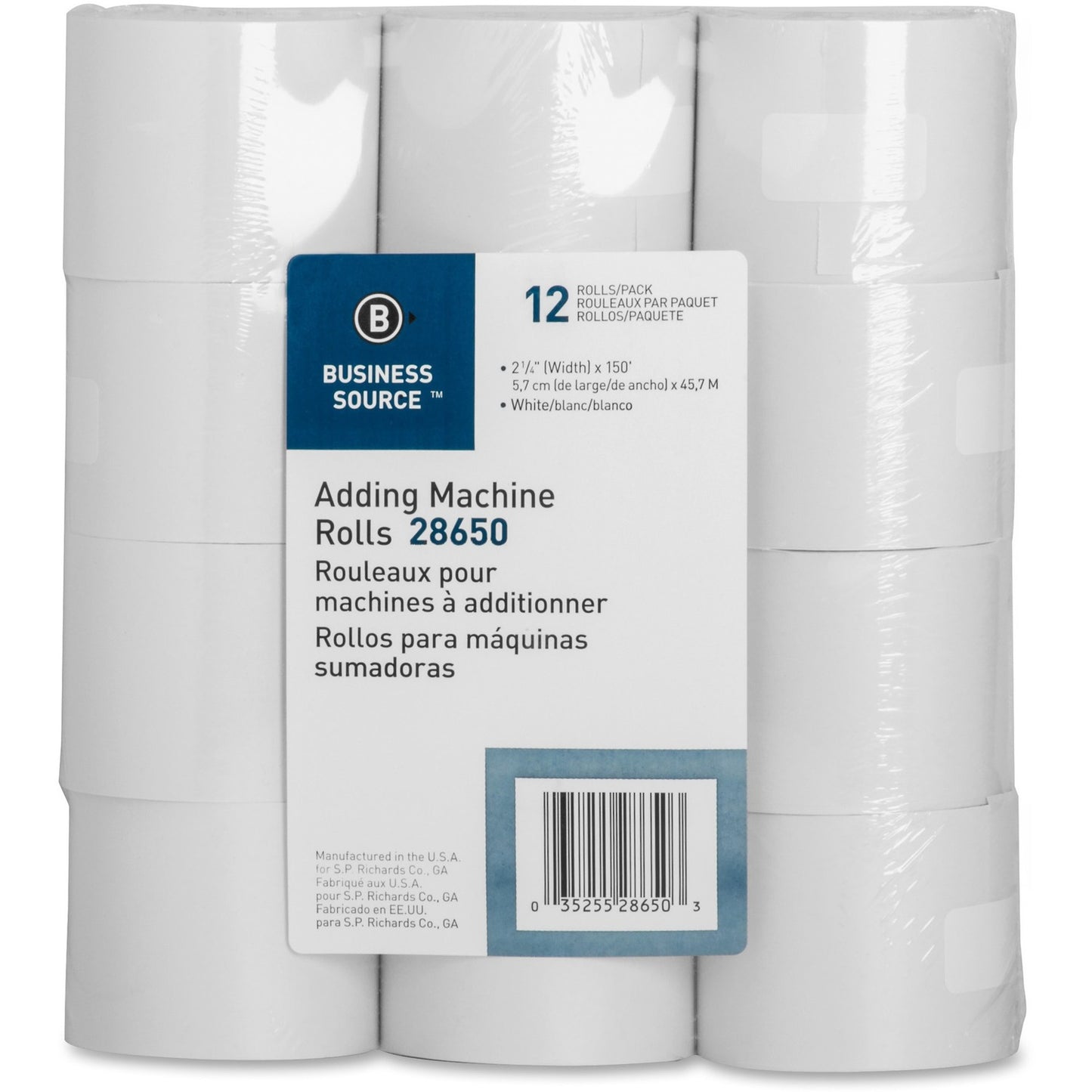 Business Source 150' Adding Machine Rolls (28650)