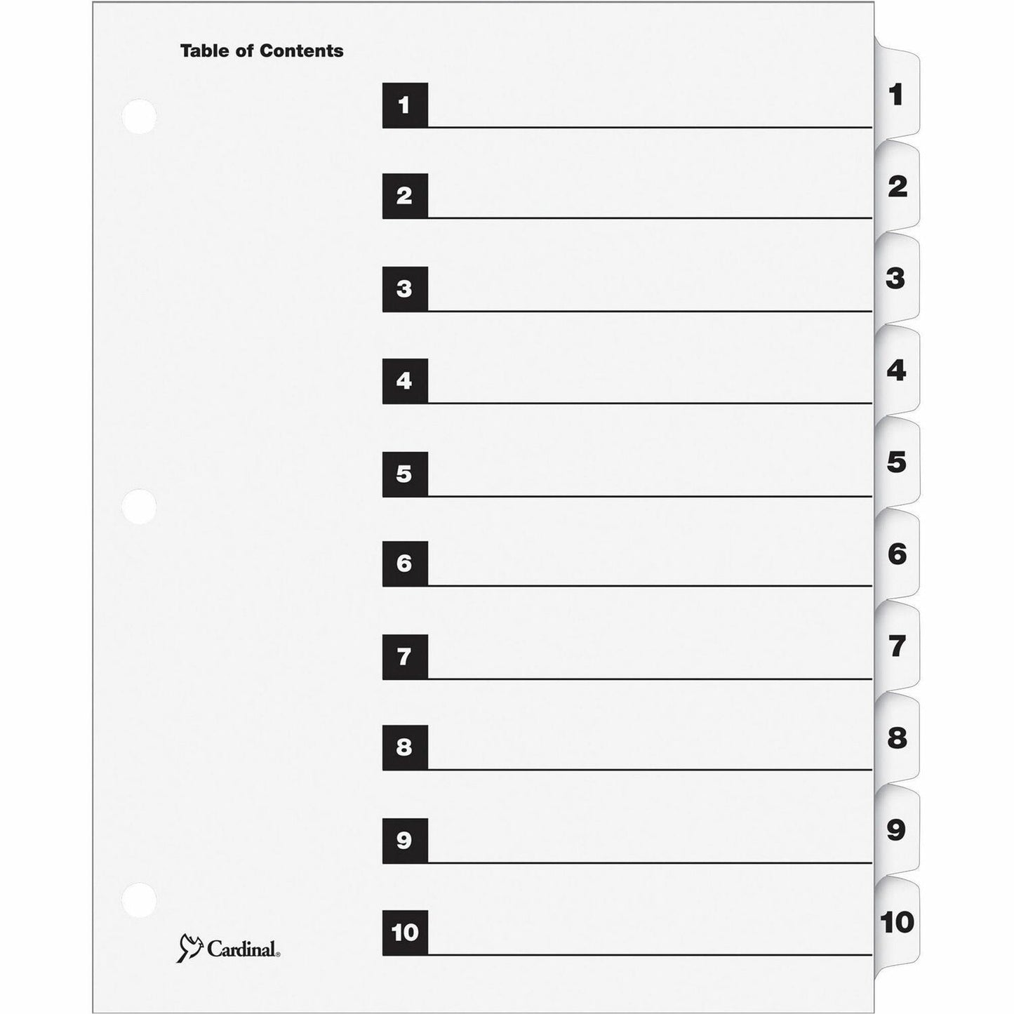 Cardinal OneStep Numbered Index System (61013CB)