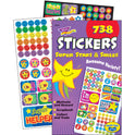 TREND Sticker Assortment Pack, Super Smiles and Stars, Assorted Colors, 738 Stickers/Pad (T5010)
