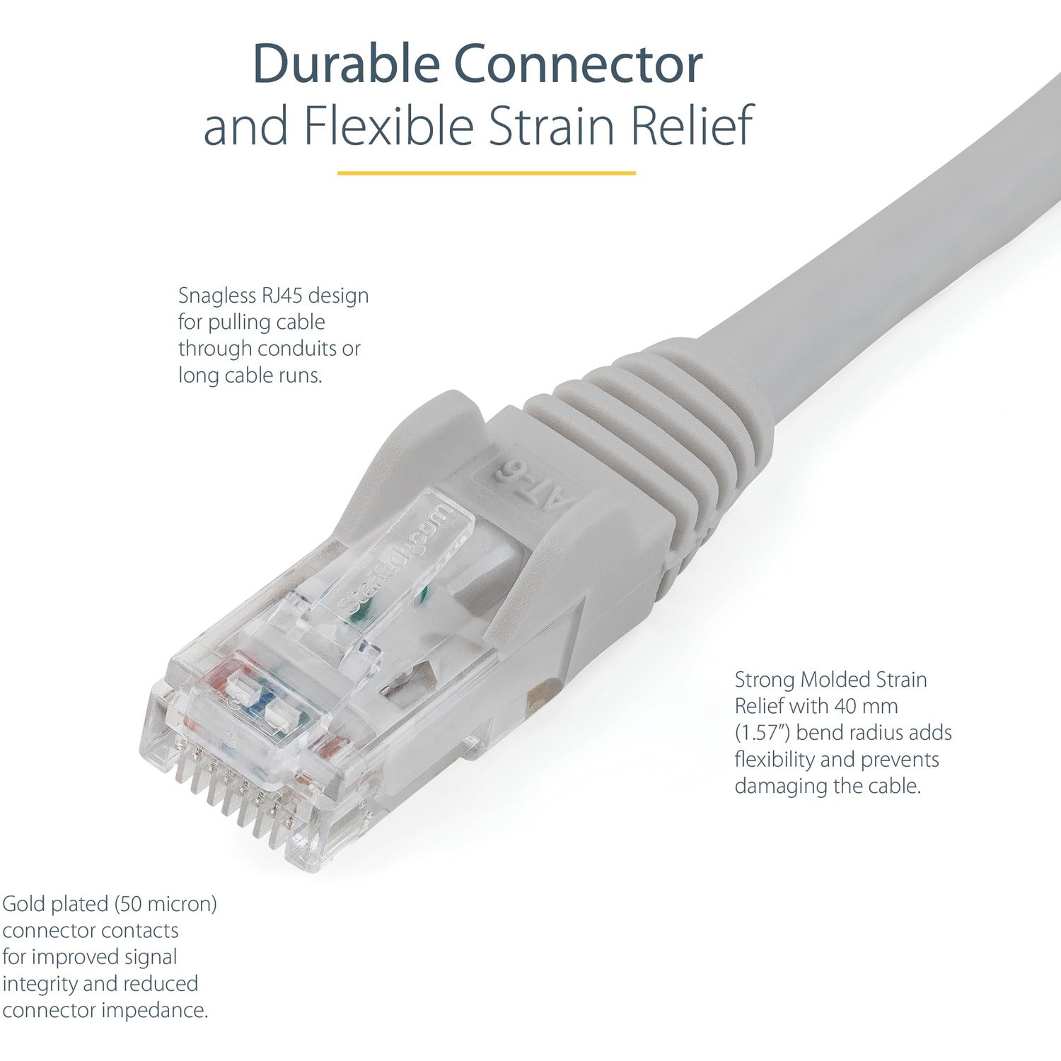 StarTech 15ft Cat6 Ethernet Cable Gray 100w Poe (N6PATCH15GR)