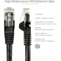 StarTech 25ft Cat6 Ethernet Cable Black 100w Poe (N6PATCH25BK)
