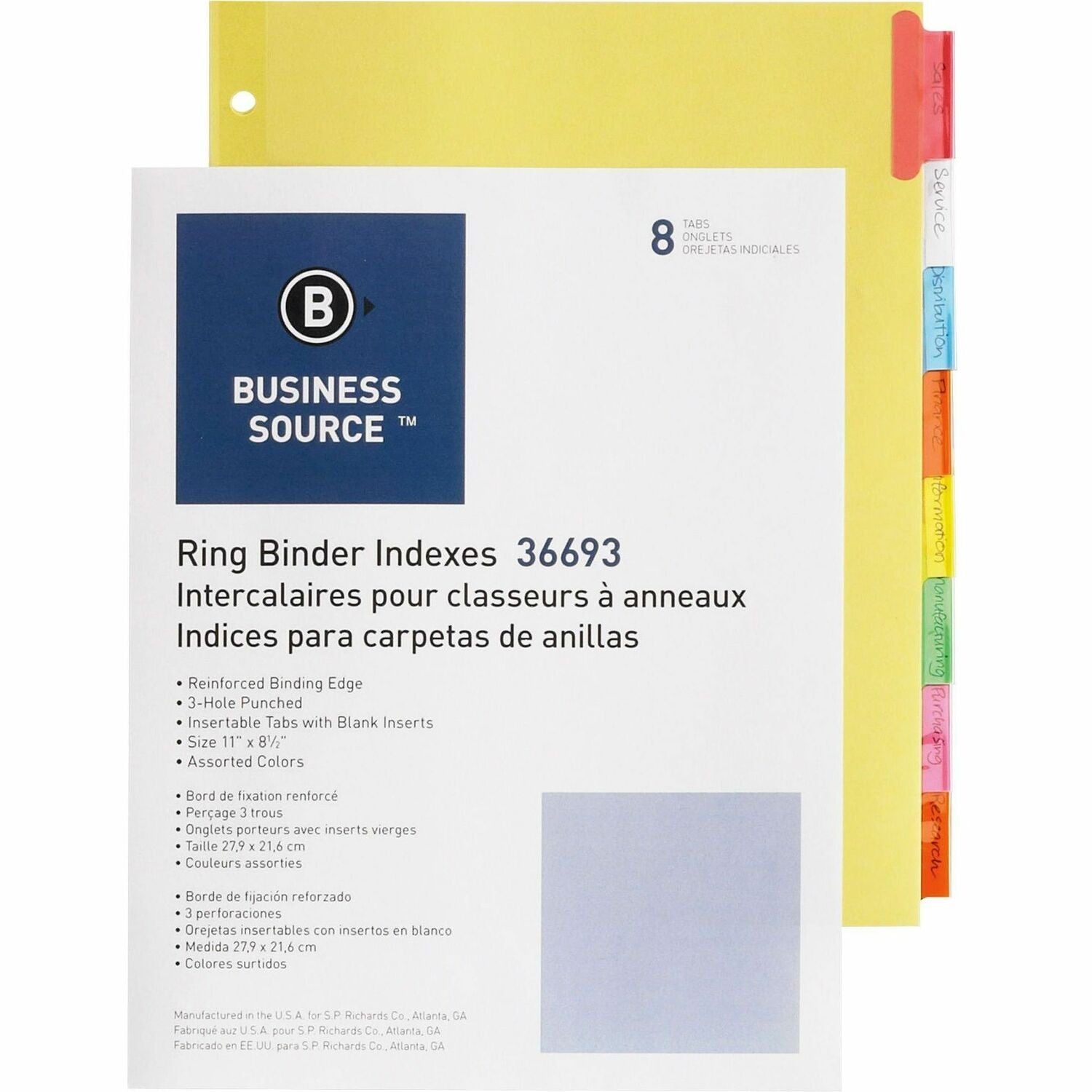 Business Source Insertable Tab Ring Binder Indexes (36693)