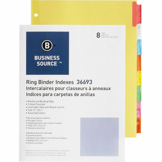 Business Source Insertable Tab Ring Binder Indexes (36693)