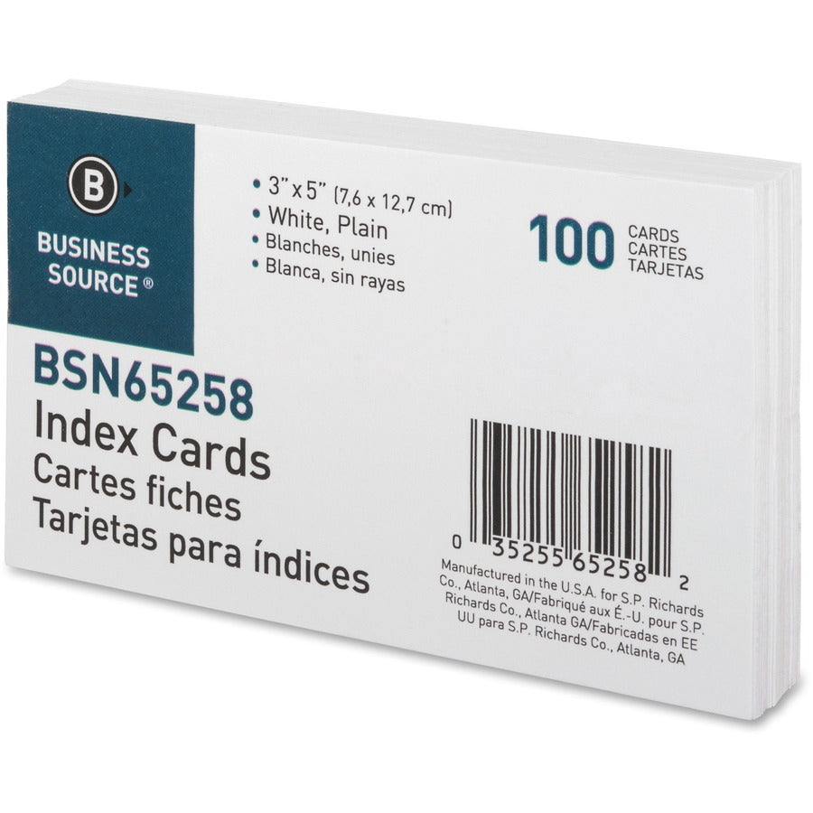 Business Source Plain Index Cards (65258)