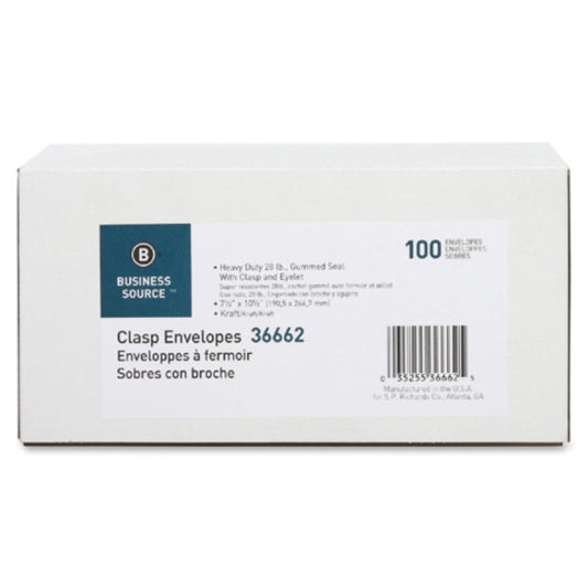 Business Source Heavy-duty Clasp Envelopes (36662)