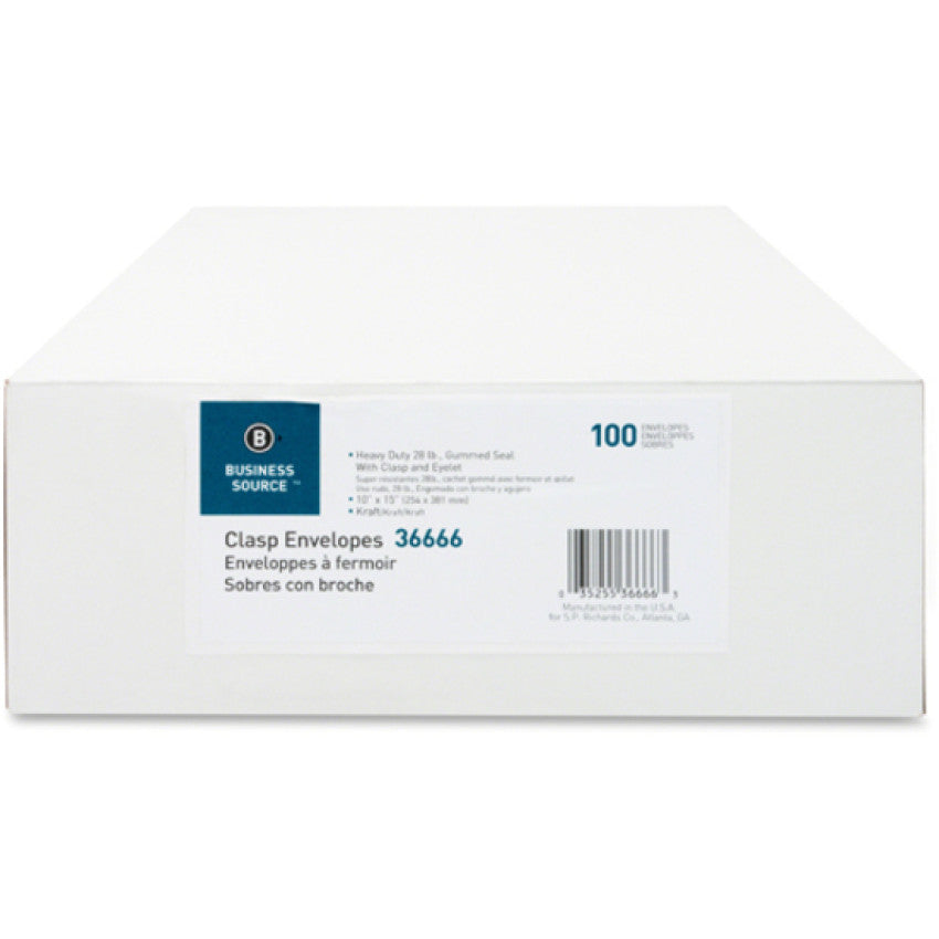 Business Source Heavy-duty Clasp Envelopes (36666)