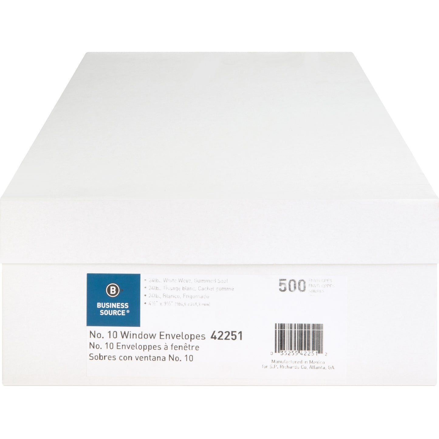 Business Source Economical No. 10 Window Envelope (42251)