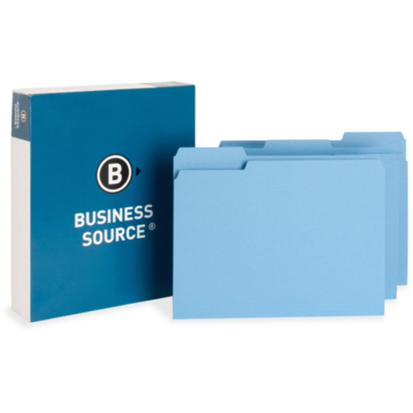 Business Source 1/3 Tab Cut Letter Recycled Top Tab File Folder (65779)