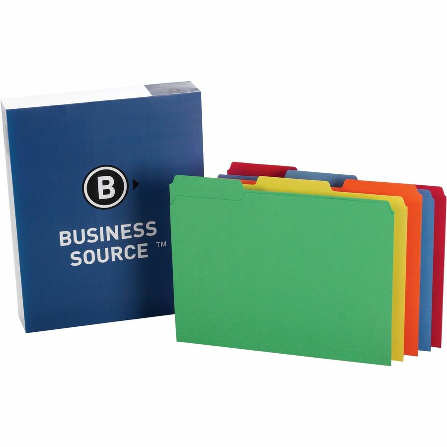 Business Source 1/3 Tab Cut Letter Recycled Top Tab File Folder (65780)