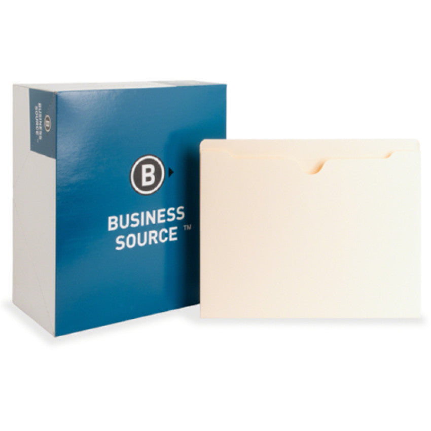 Business Source Straight Tab Cut Letter Recycled File Pocket (65797)