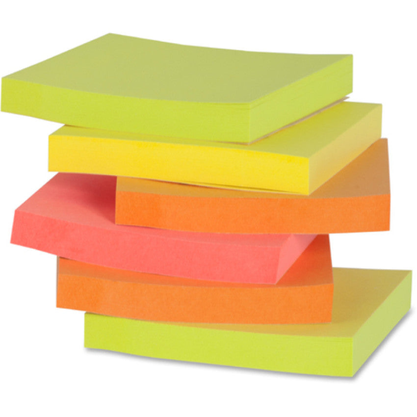 Business Source Repositionable Neon Notes (16451)
