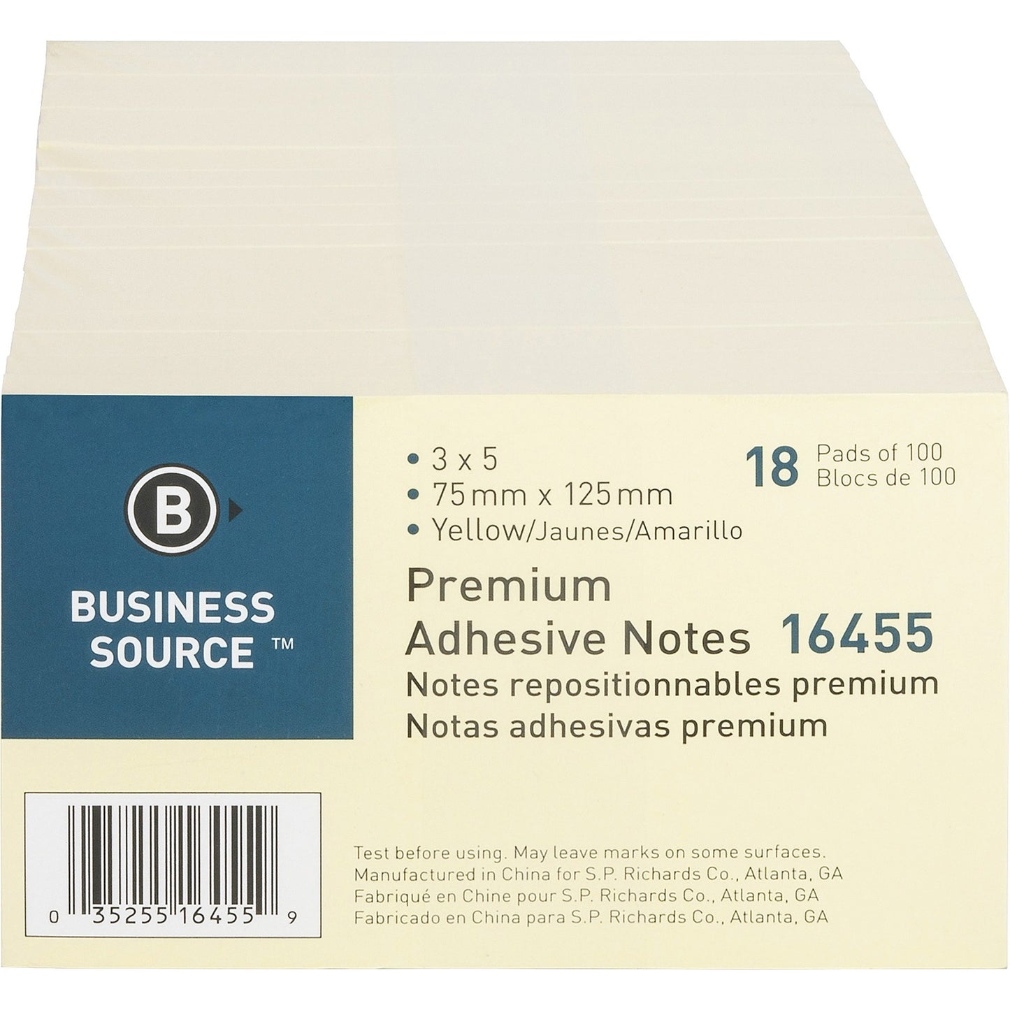 Business Source Repositionable Notes (16455)