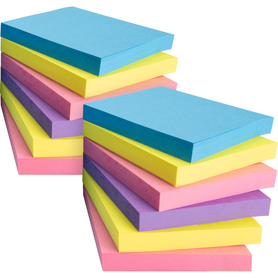 Business Source 3x3 Extreme Colors Adhesive Notes (36615)