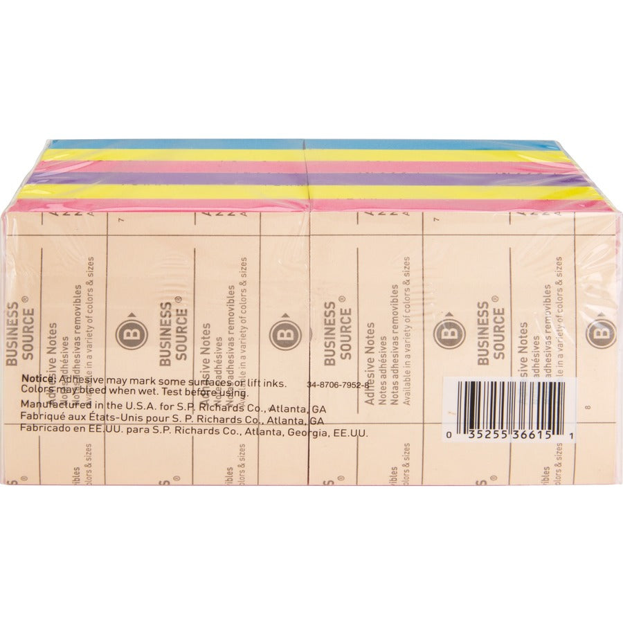 Business Source 3x3 Extreme Colors Adhesive Notes (36615)