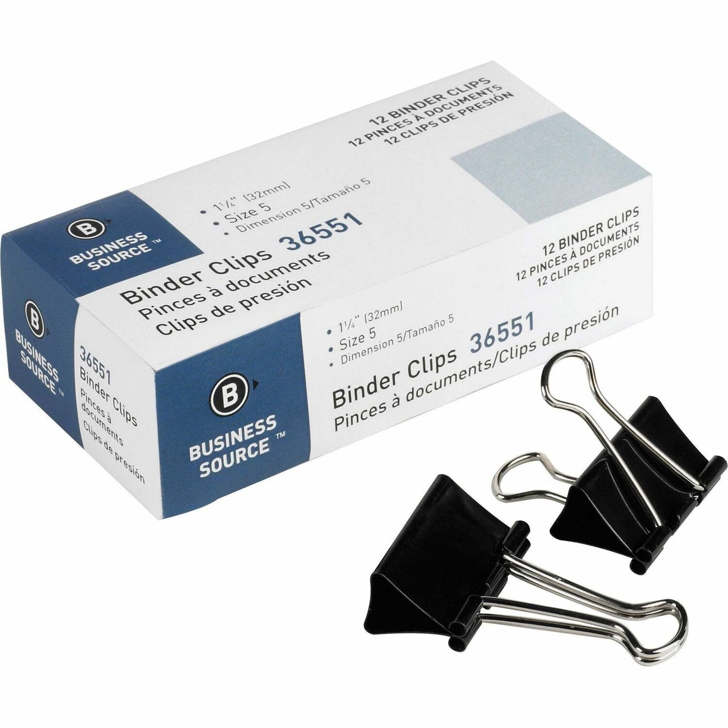 Business Source Fold-back Binder Clips (36551)