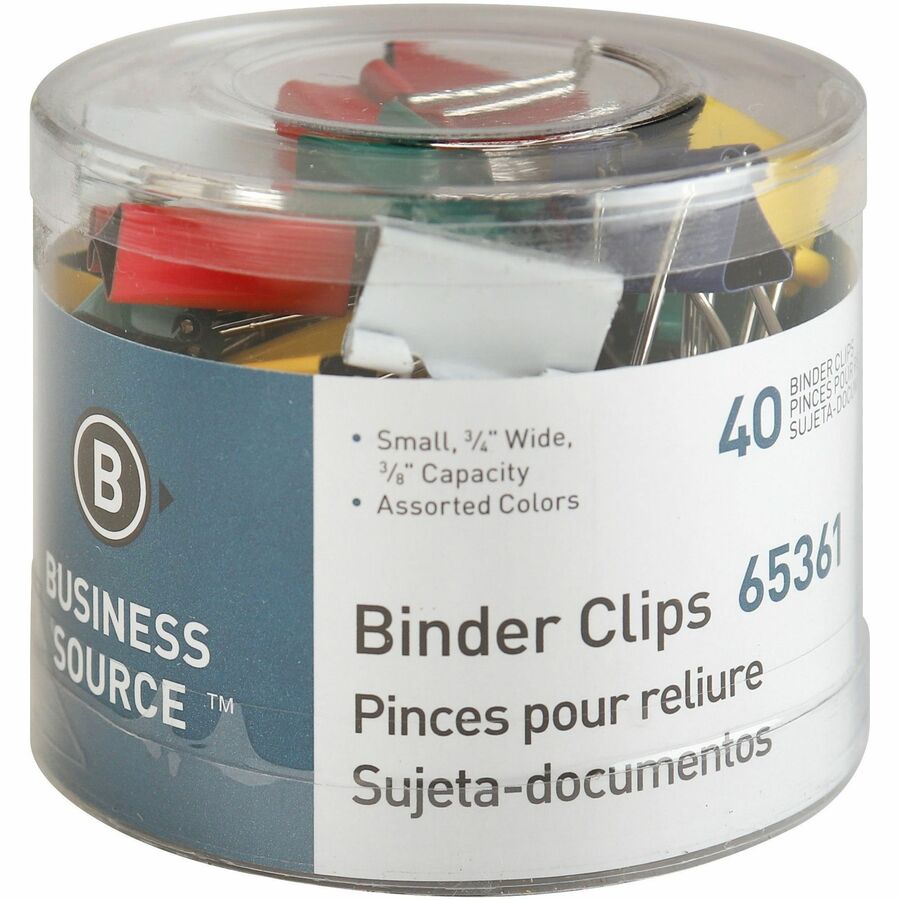 Business Source Colored Fold-back Binder Clips (65361)
