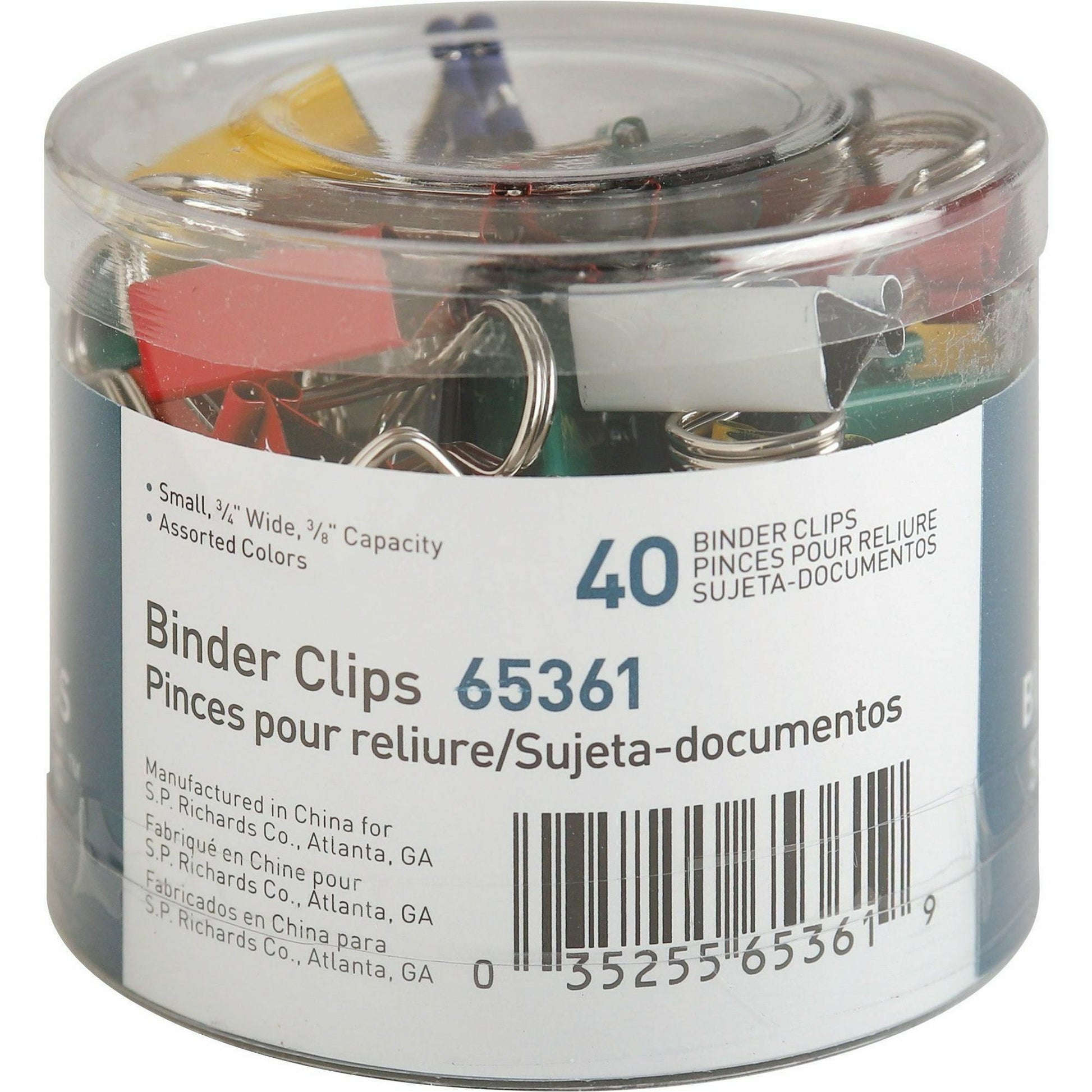 Business Source Colored Fold-back Binder Clips (65361)