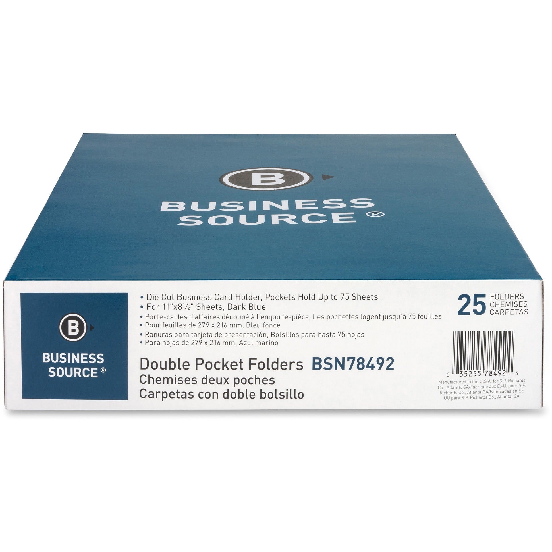 Business Source Letter Recycled Pocket Folder (78492)