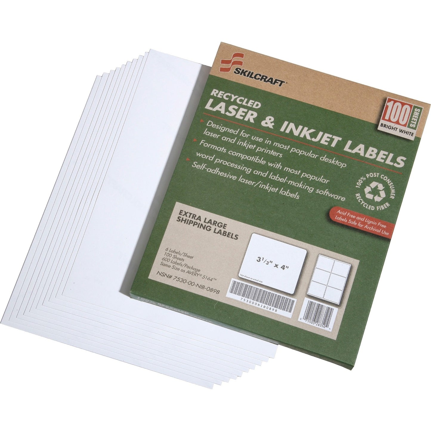 SKILCRAFT 7530-01-578-9294 Extra Large Shipping Label