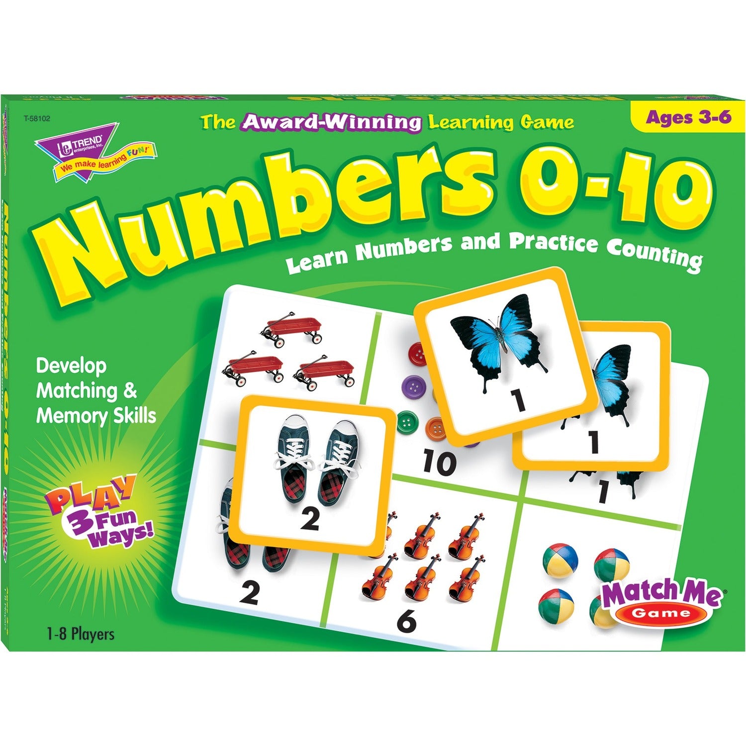 Trend Match Me Numbers 0-10 Learning Game (T58102)