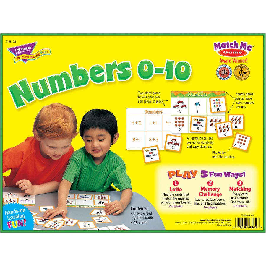 Trend Match Me Numbers 0-10 Learning Game (T58102)