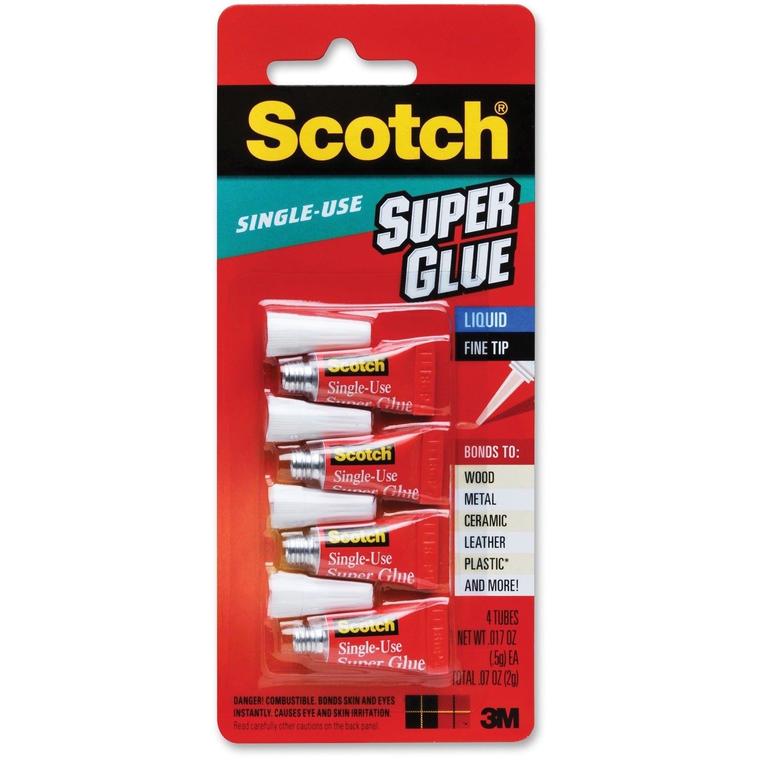 Scotch Super Glue Liquid - 0.05 grams Single-Use Tubes (AD114)