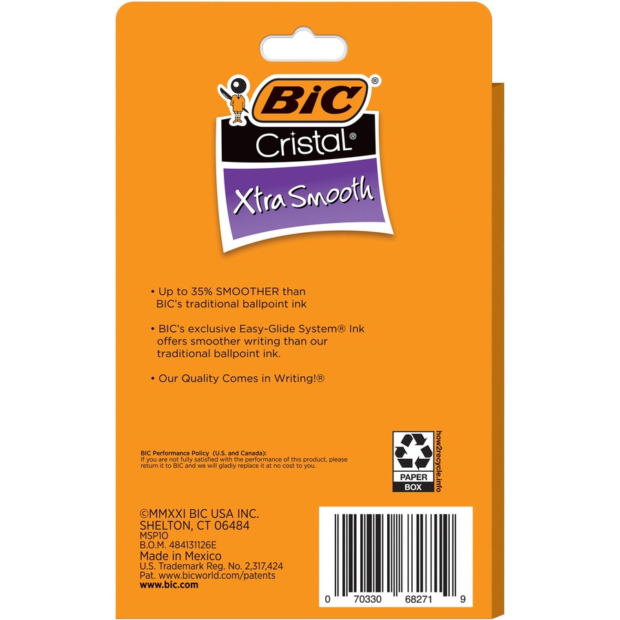 BIC Cristal Ballpoint Stick Pens (MSP10BK)