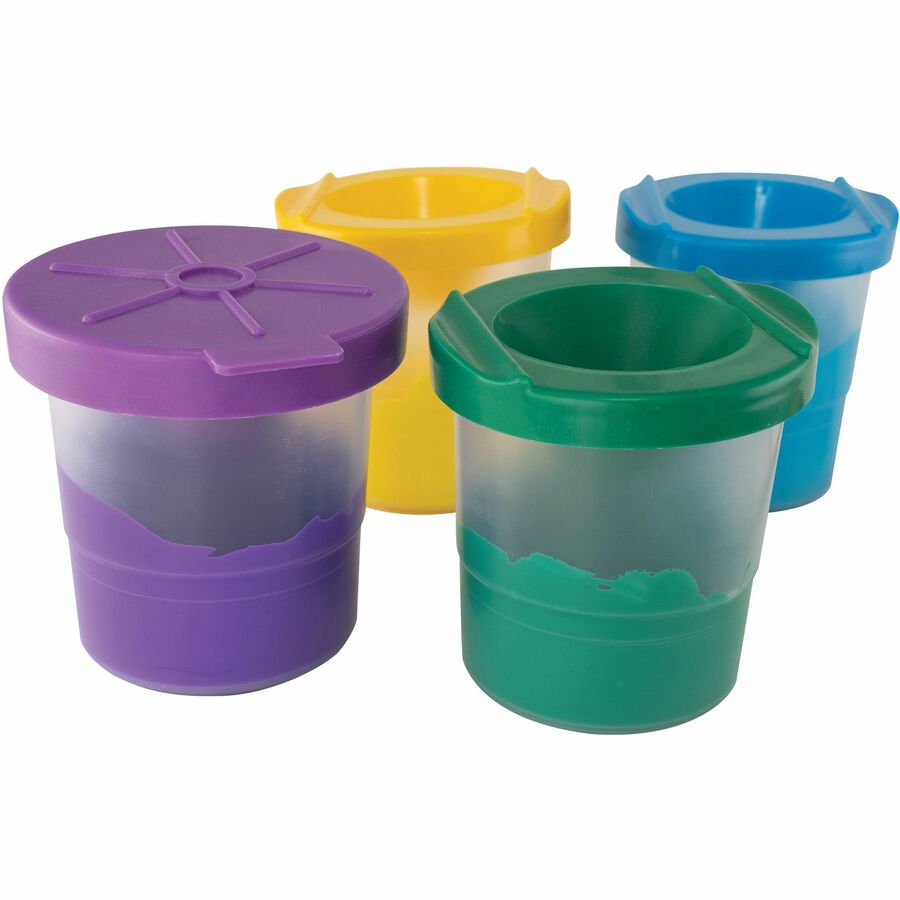  Creativity Street No-Spill Round Paint Cups With Colored Lids (5100)