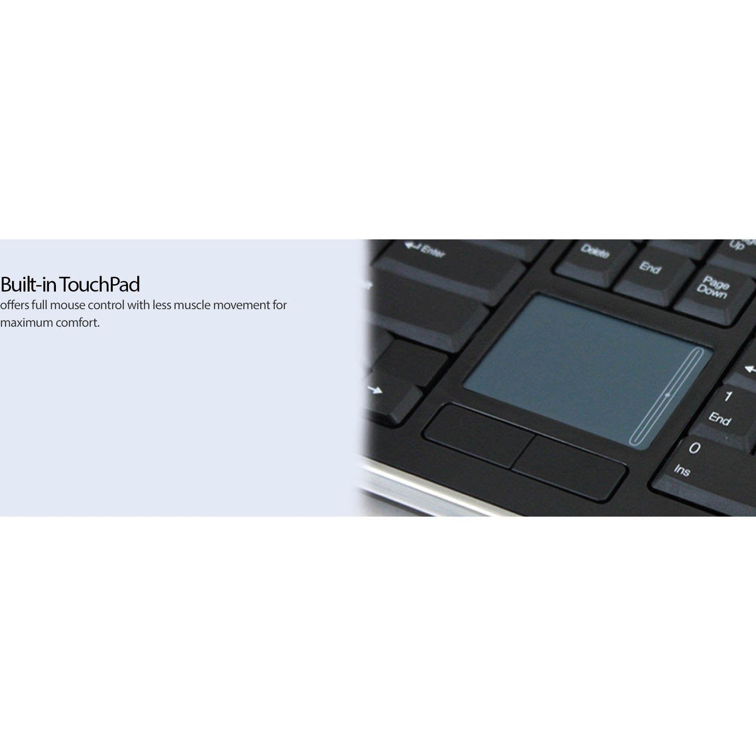 Adesso Wireless Full Size Touchpad Keyboard (WKB4400UB)