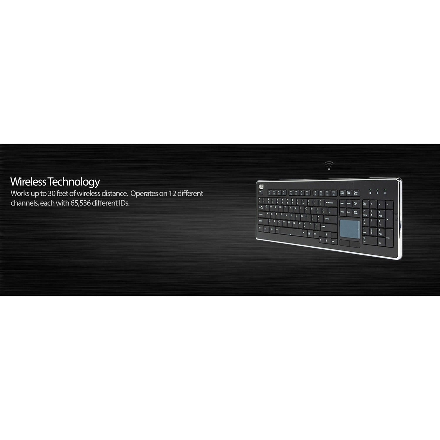 Adesso Wireless Full Size Touchpad Keyboard (WKB4400UB)