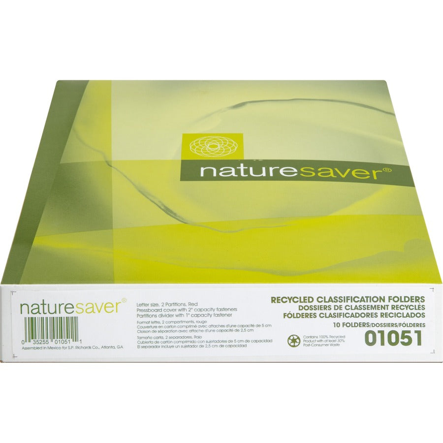 Nature Saver 2/5 Tab Cut Letter Recycled Classification Folder (01051)