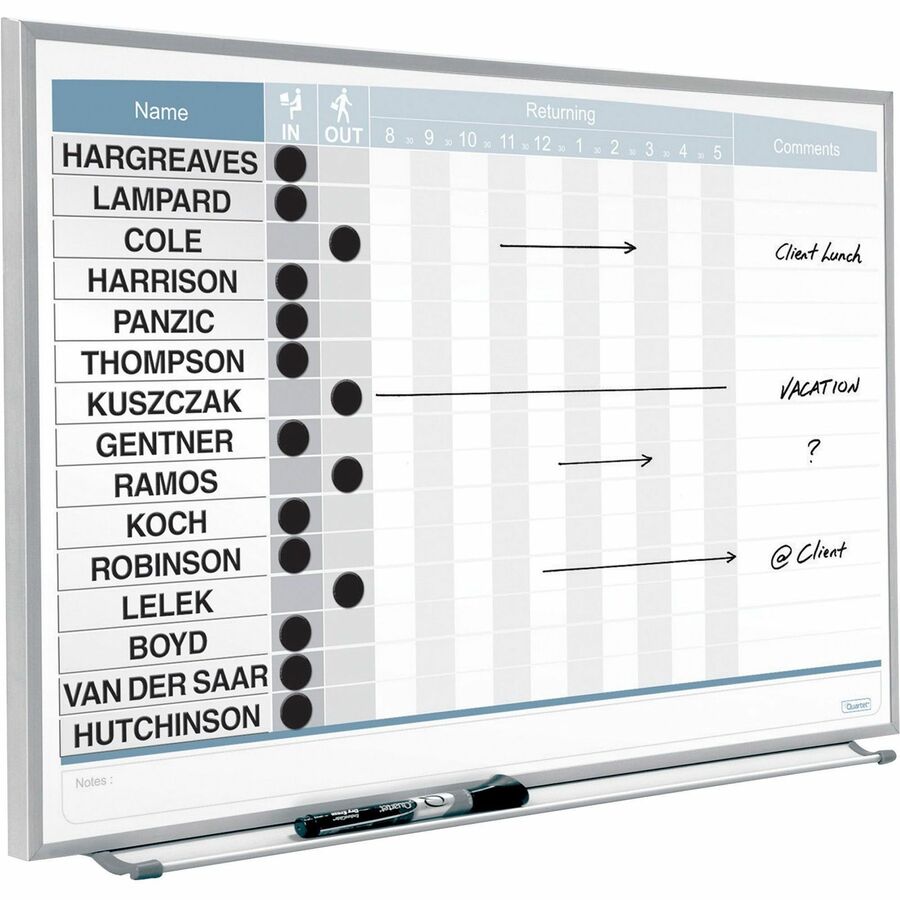 Quartet Matrix 15-employee In/Out Board (33704)