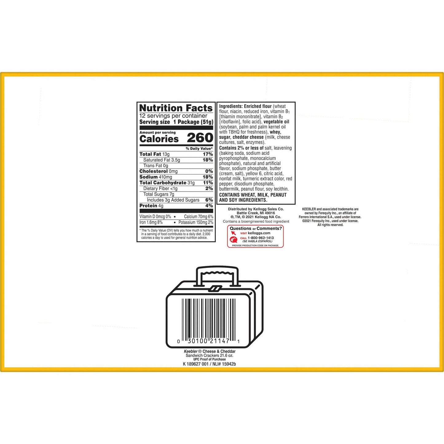 Keebler&reg Cheese Crackers with Cheddar Cheese (21147)