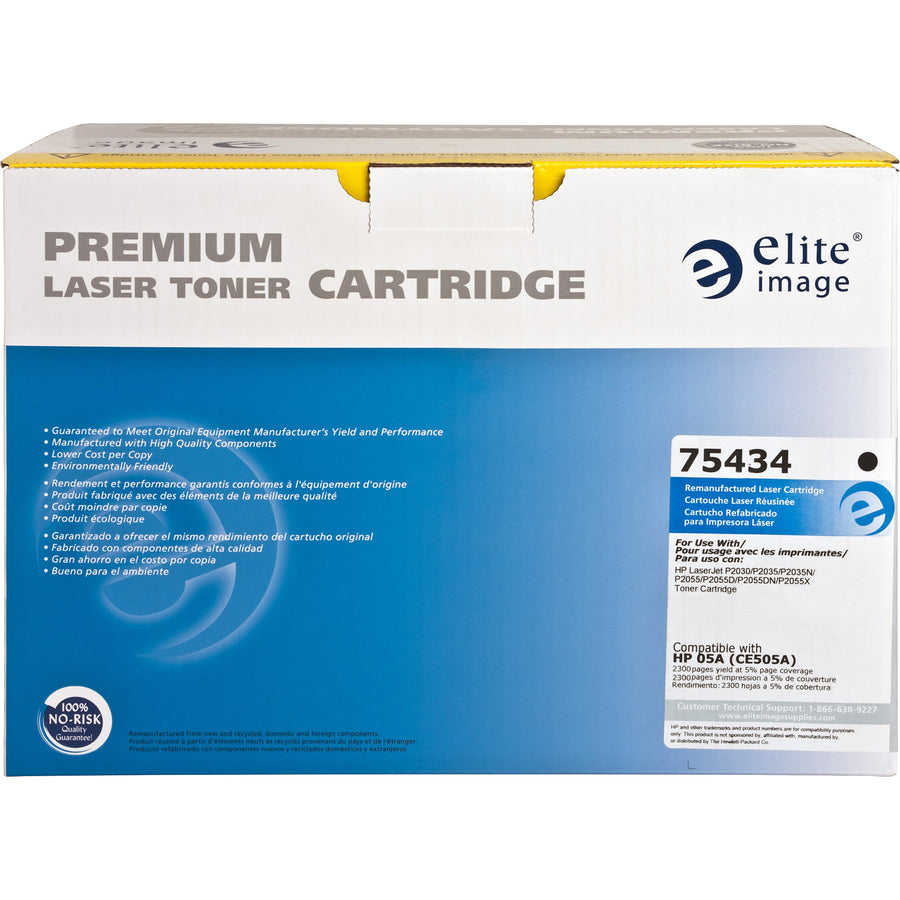 Elite Image Remanufactured Laser Toner Cartridge - Alternative for HP 05A (CE505A) - Black - 1 Each (75434)