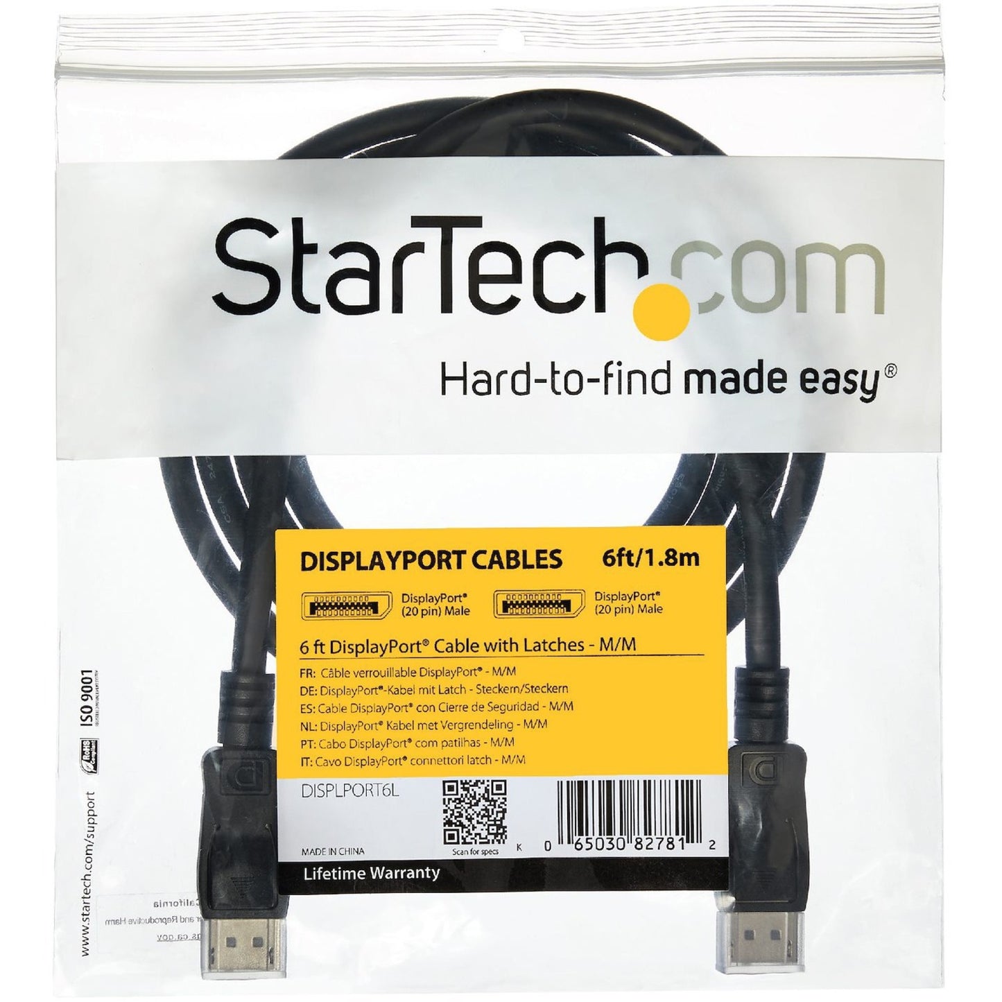 StarTech 20ft Latching Displayport Cable (DISPLPORT20L)