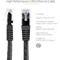 StarTech 100ft Cat6 Ethernet Cable Black Cat6 Poe (C6PATCH100BK)