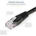 StarTech 100ft Cat6 Ethernet Cable Black Cat6 Poe (C6PATCH100BK)