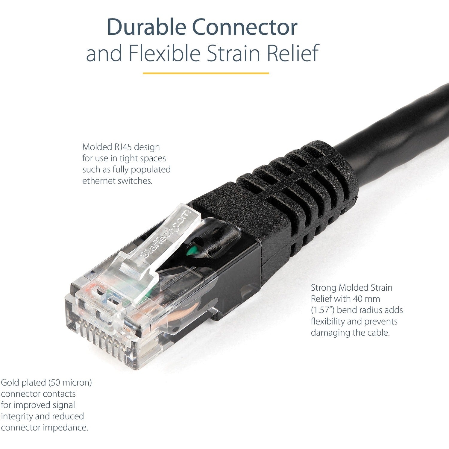 StarTech 100ft Cat6 Ethernet Cable Black Cat6 Poe (C6PATCH100BK)