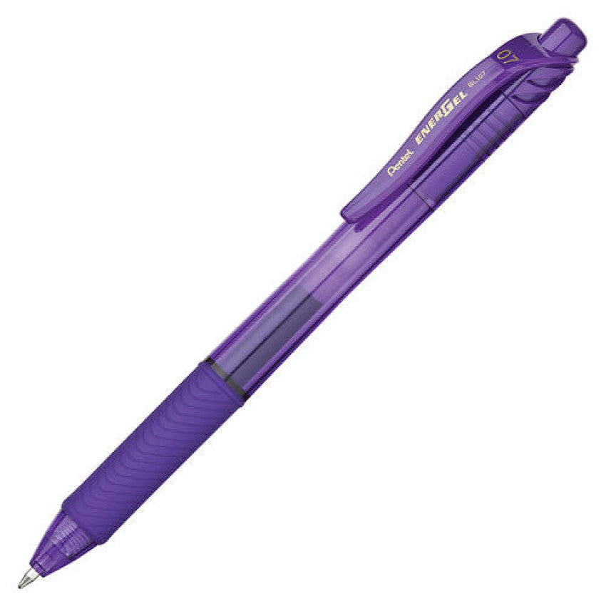 Pentel EnerGel-X Gel Pen, Retractable, Medium 0.7 mm, Violet Ink, Translucent Violet/Violet Barrel, Dozen (BL107V)