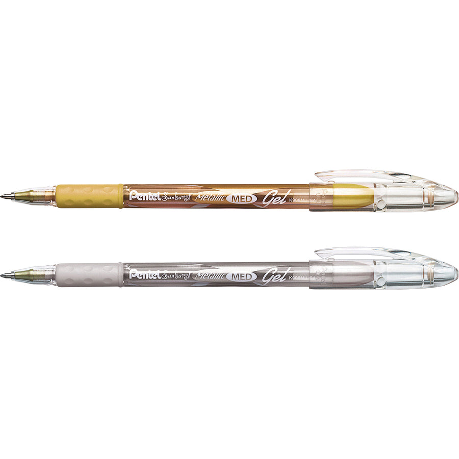 Pentel Arts Pentel Sunburst Metallic Color Permanent Gel Pens (K908MBP2XZ)