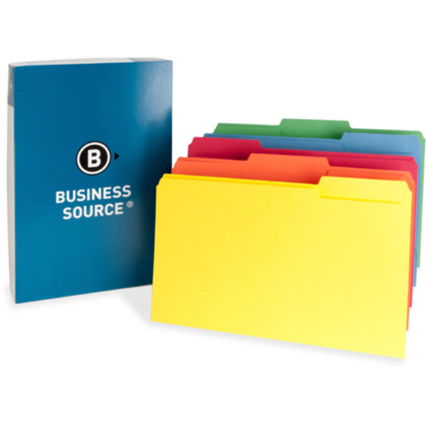 Business Source 1/3 Tab Cut Legal Recycled Top Tab File Folder (65781)