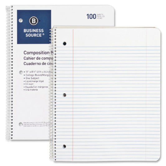 Business Source Wirebound College Ruled Notebooks - Letter (10968)